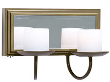 Antique Gold Classic Mirrored Flameless Double Wall Sconce